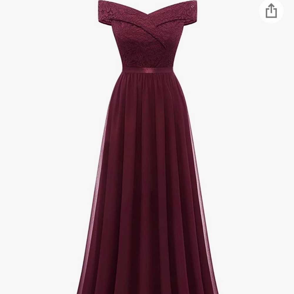 Burgundy chiffon dress